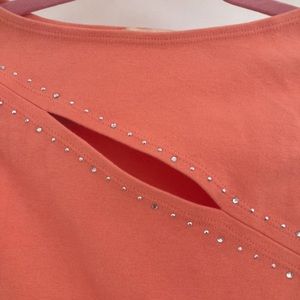 Peach color cut out tank top